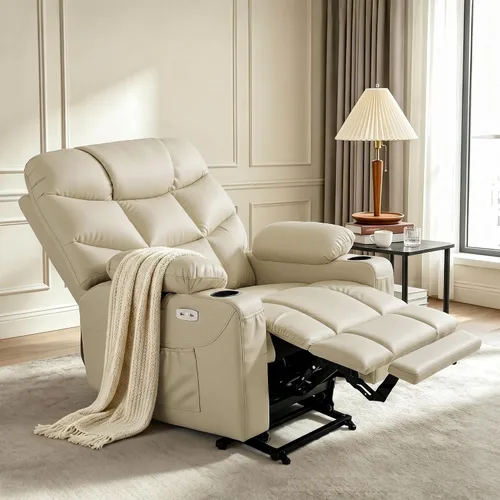 Vista 4 de MCombo Elevador eléctrico reclinable para ancianos, cuero R7289