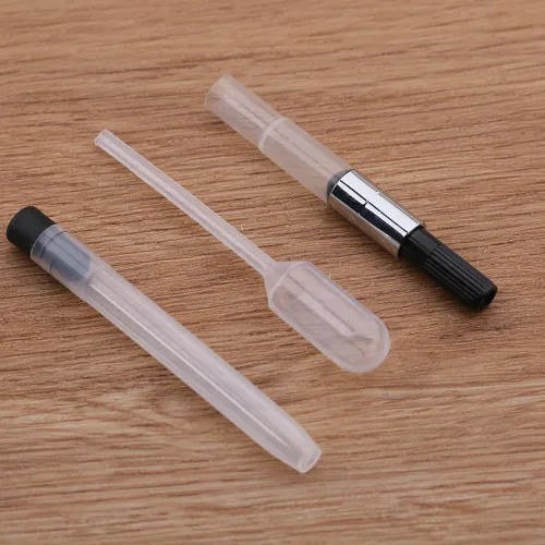 Vista 4 de erofa Majohn A2 Pluma estilográfica retráctil, plumín extrafino con caja, pluma de resina negra con convertidor, juego de escritura