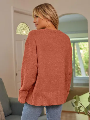 Vista 103 de LILLUSORY - Suéteres sin botones grandes para mujer, suéter mullido, grueso y cálido