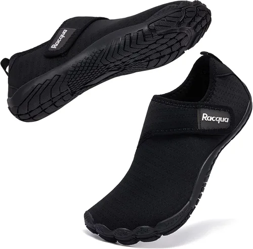 Vista 3 de Racqua Zapatos de agua sin cordones para hombre y mujer, de secado rápido, ligeros, para playa, natación, piscina, senderismo, deportes