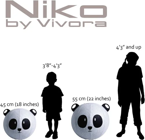 Vista 2 de Vivora Niko - Silla de bola sentada para la oficina y el hogar, ligera y ergonómica de pie, con solución de bola de ejercicio activadora con asa