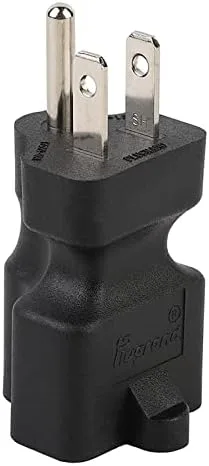Vista 3 de Nema 5-15P to 5-15R/5-20R AC Power Adapter 15A 125V adaptador de corriente alterna 15 Amp Household AC Plug, 20 Amp T Blade Power
