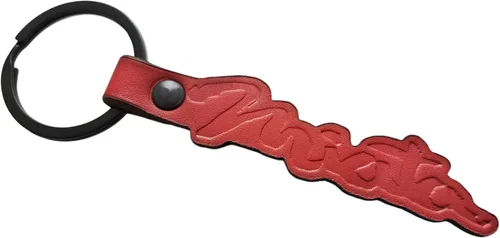Vista 2 de Llavero de cuero en relieve hecho a mano compatible con llavero Miata