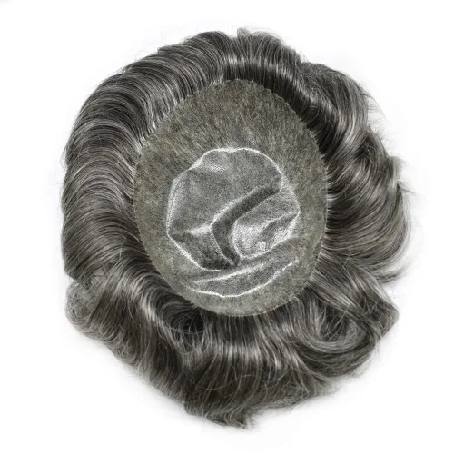 Vista 280 de Toupee para hombre 100% cabello humano real tupé para hombres 0.004 in piel de poliuretano para hombre, sistema de reemplazo de piezas de pelo