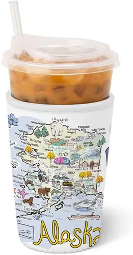 Vista 17 de Swig Life Funda Mediana para Taza de Café Helado Coolie, Funda Aislante de Taza de Café Helado Estándar de 22oz con Asa, Funda Aislante de Neopreno