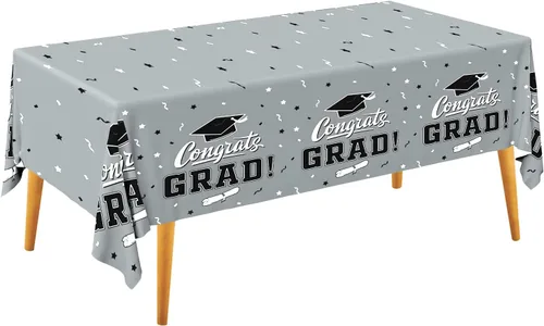 Vista 7 de Gatherfun Decoraciones de graduación, mantel de graduación Gongrats para suministros de fiesta de graduación, 3 manteles de clase de 2026, 54 x 108