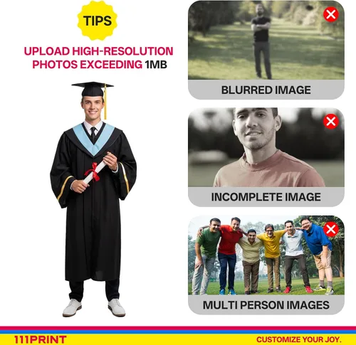 Vista 7 de Recorte de cartón de tamaño real personalizado de graduación, soporte de fotos personalizado de 1 a 8 pies para personas mayores, universidades