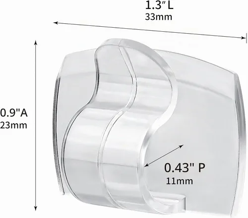 Vista 2 de MOVELYST 20 clips grandes de plástico transparente con tiras adhesivas, ganchos de pared sin daños para colgar, clips de cable extraíbles