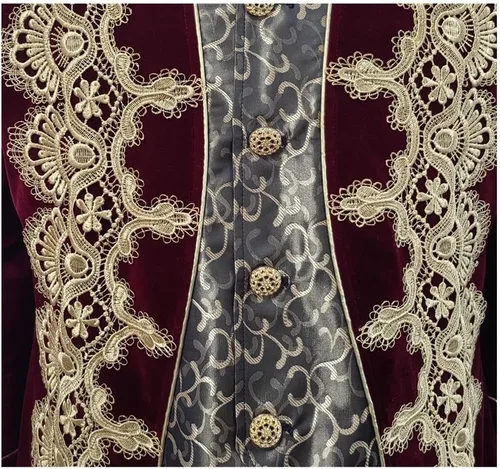 Vista 6 de VOREING Chaqueta pirata steampunk para hombre, gótico, príncipe victoriano, abrigo