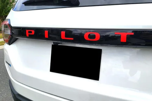 Vista 6 de Calcomanía de vinilo con letras o contorno de piloto compatible con Honda Pilot 2023-2026 Va encima de las letras en la escotilla trasera