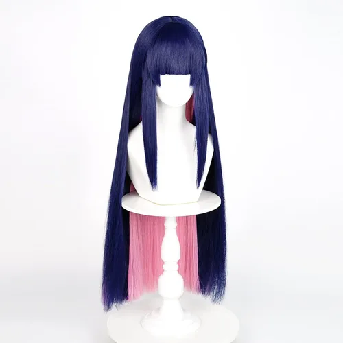 Vista 34 de COSPLAZA Cosplay peluca larga recta plana explosión sintética anime pelo negro