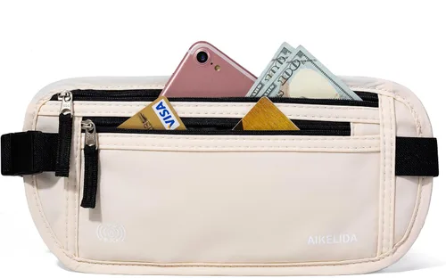 Vista 12 de Cinturón de dinero para pasaporte para mujeres y hombres - Cartera de viaje Negro