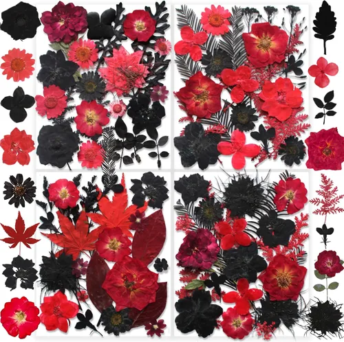 Vista 16 de 150 piezas de flores azules secas prensadas con pegatinas de mariposas - Juego de flores naturales reales de YouthBro para manualidades de resina