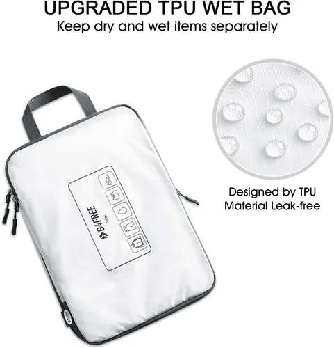 Vista 3 de G4Free Juego de 6 cubos de equipaje para viajes, bolsas organizadoras de equipaje para accesorios de viaje, artículos esenciales de viaje, cubos