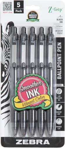 Vista 11 de Bolígrafo Zebra Pen Z-Grip retráctil, punta media, 1.0 mm, varios colores - 5