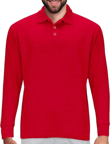 Vista 11 de Camisa estilo Polo de manga larga Premium Wear para hombre, camisa de golf de mezcla de algodón con cuello, solapa de 3 botones, resistente a