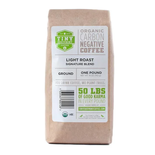 Vista 8 de Café de grano entero orgánico de Tiny Footprint, tostado ligero, bolsa de 3 libras