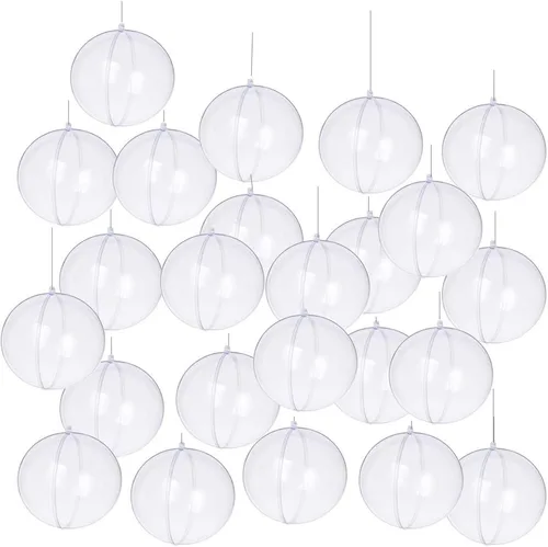 Vista 9 de Bolas transparentes de plástico acrílico rellenables, esferas para colgar, adorno de fiesta, decoración para boda, fiesta, festival, hogar