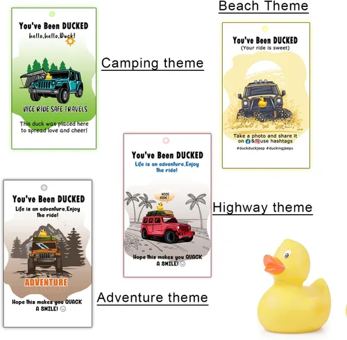 Vista 4 de You've Been Ducked, etiquetas de pato, etiquetas de pato de pato, tarjetas de juego de patitos, tamaño de tarjeta de visita de 2 x 3.5 pulgadas, 50