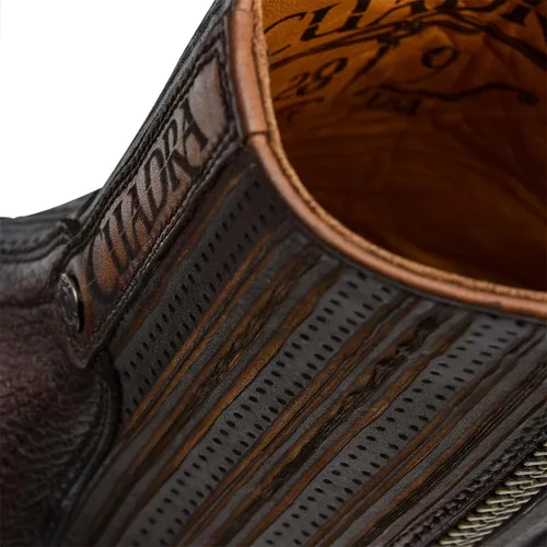 Vista 6 de Cuadra Bota urbana para hombre en piel bovina con cremallera marrón