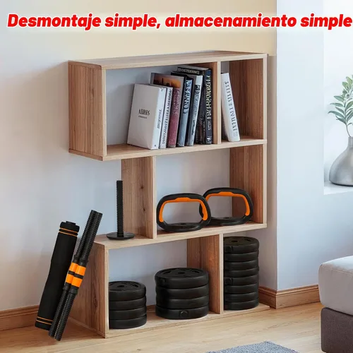 Vista 7 de Juego de mancuernas ajustables, juego de pesas de 66 libras, juego de mancuernas 4 en 1 con conector para barra, pesas rusas, soporte de flexión