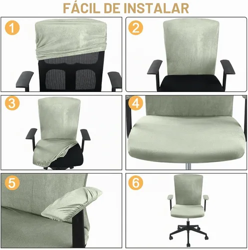 Vista 5 de Tallew Juego de 4 Fundas para Silla de Oficina, Fundas Universales Elásticas para Computadora, Fundas Protectoras Estiratables para Asiento