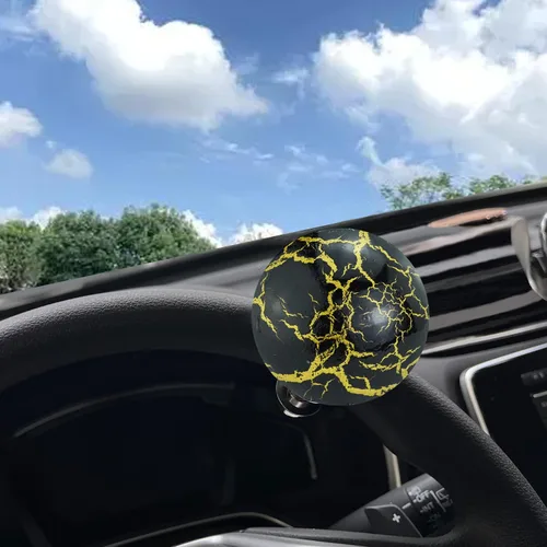Vista 4 de Pomo de volante para coche, mango giratorio suicida para la mayoría de vehículos de transmisión manual (negro)