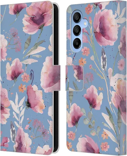 Vista 124 de Head Case Designs Officially Licensed Ninola Abstract Poppies Lilac Floral Leather Wallet Case Compatible with Samsung Galaxy A07 4G