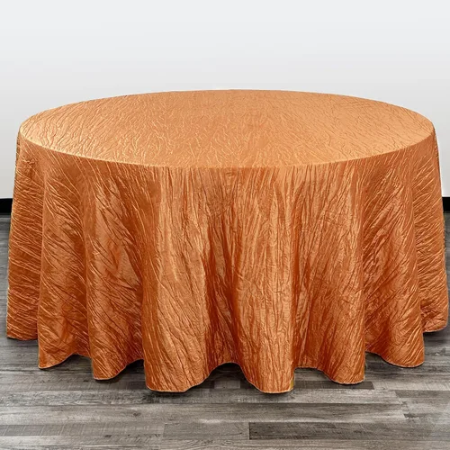 Vista 13 de YOUR CHAIR COVERS - Mantel redondo de 90 pulgadas con arrugas color rubor de tafetán – Elegante mantel brillante para bodas, fiestas y eventos