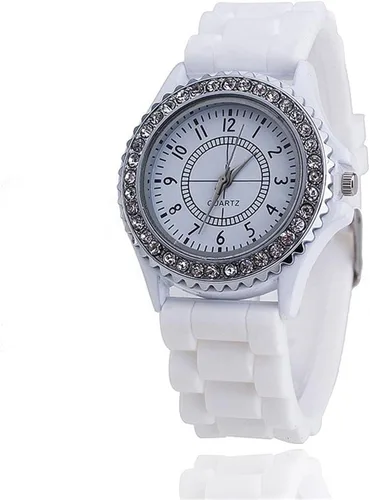 Vista 8 de Relojes al por mayor de las mujeres Pack Silicona Banda Señora Rhinestone Reloj de pulsera Negro