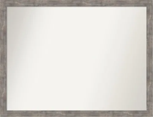 Vista 43 de Amanti Art Silver Bathroom Mirror for Over Sink, 26x45 Custom Made Marred Pewter Rectangle Vanity Mirror, Oversize Casual Wood Frame, Hangs Estaño
