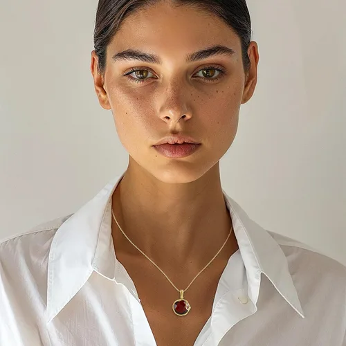 Vista 2 de Collar de piedras preciosas chapado en oro de 14 quilates para mujer, collares de oro de 14 quilates para mujer, oro sobre plata esterlina 925