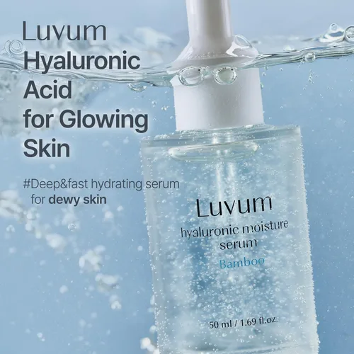 Vista 2 de Luvum Suero de humedad hialurónico de bambú, extracto de bambú, ácido hialurónico, 1.01 fl. oz