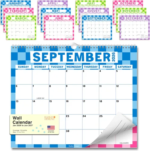 Vista 15 de 2026 Calendar Wall - 2026 Wall Calendar Large for School, Home & Office