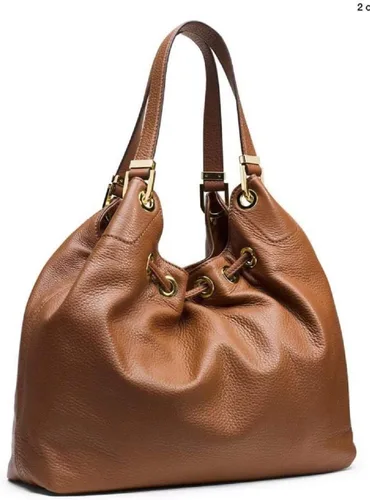 Vista 2 de Michael Kors Camden - Maleta grande de cuero con cordón para el hombro, Marrón