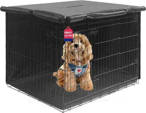 Vista 19 de HiCaptain Funda para Jaula de Perro 24.0" L x 18.0" A x 20.0" Al con Malla Transpirable, Funda para Perrera Duradera Heavy Duty, Paneles con Doble