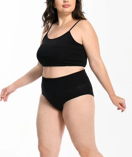 Vista 4 de Comfneat Paquete de 4 calzoncillos de cintura alta para mujer, de cobertura completa, ropa interior elástica de algodón y elastano
