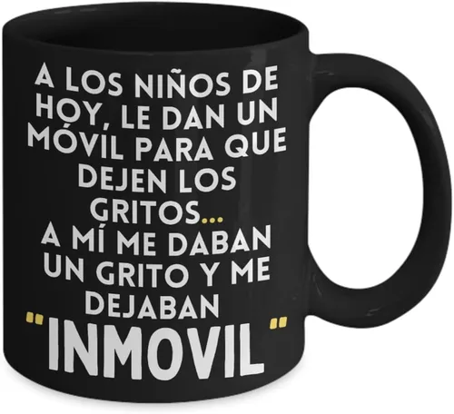 Vista 2 de Regalo para padres "Recuerdos de mí infancia" Taza negra de 11 oz Dia de la madre, taza de café para hombre o mujer 110z