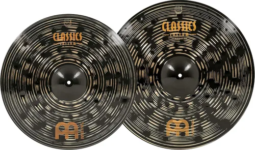 Vista 4 de Conjunto de platillos en caja con hihats de 15", choque de 20", choque-paseo de 22" más un choque de basura de 18" gratis – Classics Custom Dark