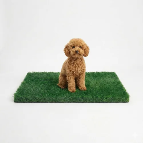 Vista 8 de MAYSHINE Césped artificial para perros, césped artificial para interiores y exteriores, tapete para perros con cuchillas suaves, césped artificial