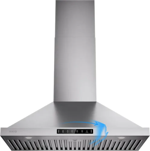 Vista 12 de VIKIO HOME Campana extractora negra para montaje en pared de 30 pulgadas, campana extractora de cocina de acero inoxidable 980 CFM con conducto/sin