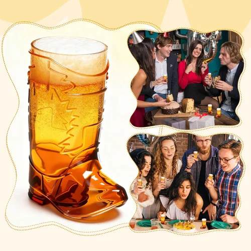 Vista 5 de SAIAOKJ Vasos de Chupito en Forma de Bota de Vaquero, 12 Piezas de 1 Onza Vasos de Chupito Mini de Plástico en Forma de Bota, Vasos de Plástico
