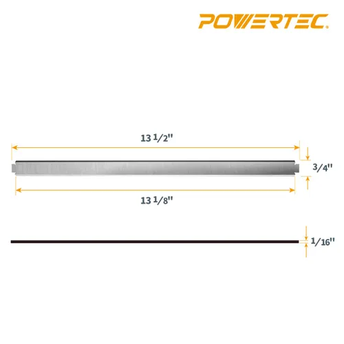 Vista 4 de POWERTEC Cuchillas cepilladoras de 13 pulgadas para cepilladoras Ridgid TP1300, TP13001, TP13002, repuesto para cuchillos cepilladores AC8630, juego