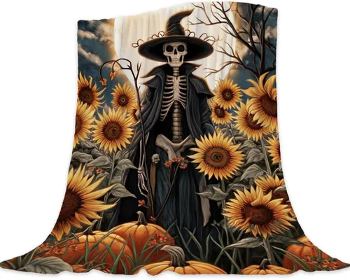 Vista 16 de Manta de Halloween para bebé, mascota pequeña, manta espeluznante de calabazas negras para gatos, manta para cuna, cochecito, decorativa, ligera