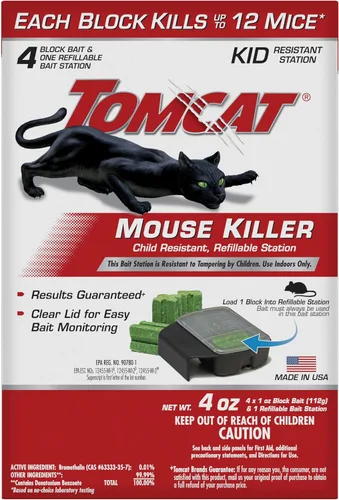 Vista 14 de Tomcat Mouse Killer - Estación desechable resistente a los niños, 1 estación de cebo prellenada lista para usar (paquete de 12)