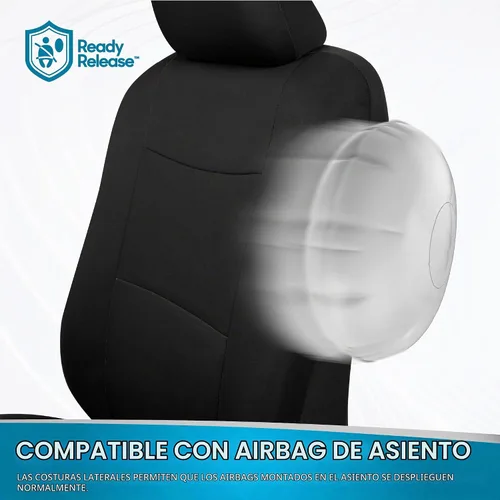Vista 10 de BDK PolyPro - Juego completo de fundas para asientos de coche en negro con alfombras de piso a juego - Fundas para asientos de automóviles Todo negro