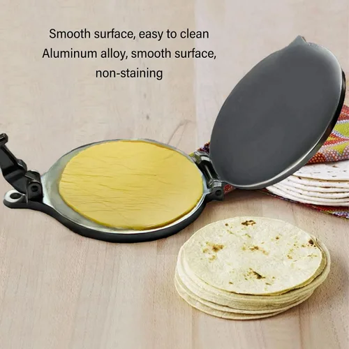 Vista 2 de banapoy Prensa de tortillas, prensa de tortilla de maíz manual grande de aluminio, prensa de masa de harina de tacos, prensa de tortilla mexicana