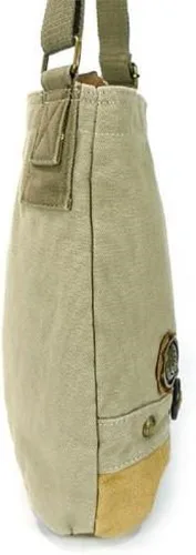Vista 3 de CHALA Womens' Canvas Patch Crossbody Handbag with Keyfob- Sand