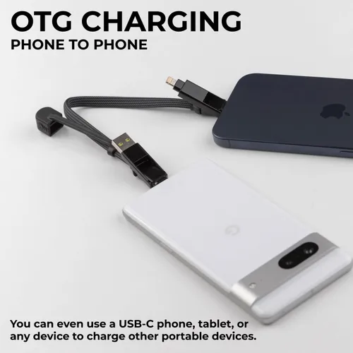 Vista 6 de Rolling Square inCharge XL - Cable de carga múltiple 6 en 1, cable USB portátil y USB-C con potencia de carga ultrarrápida de 100 W, 1 pie/0.3m