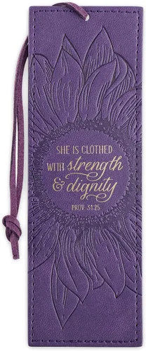 Vista 33 de Christian Art Gifts - Marcapáginas premium de piel sintética vegana con escritura bíblica para mujeres: Cuando ella habla - Proverbios 31:26, Marrón